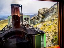 Vlak na najvyššiu horu Walesu Snowdon 1085 m n. m.